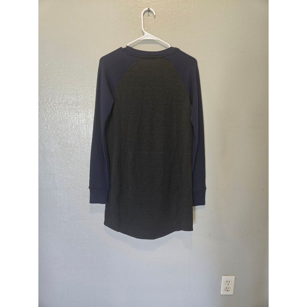 Lightbare Women's Fleece Tunic Sweatshirt Dress Gray/Navy XS NWT with Pockets - Picture 5 of 14